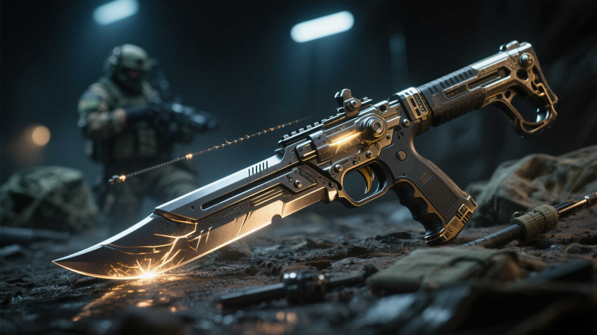 在紧张刺激且变化莫测战争形势中, 把用具